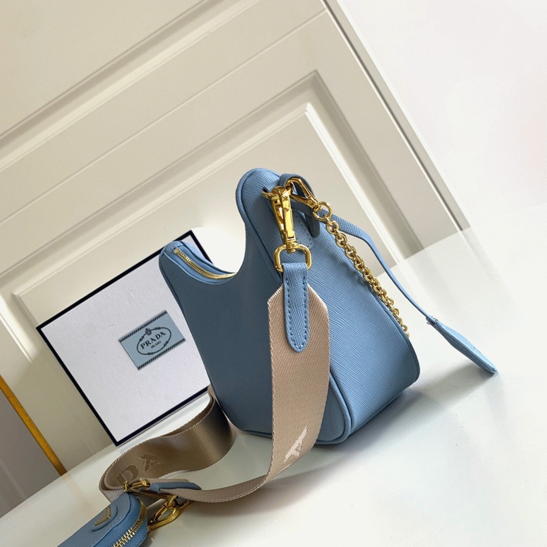 Pra*a Re-Edition Shoulder Bag Fake in Blue