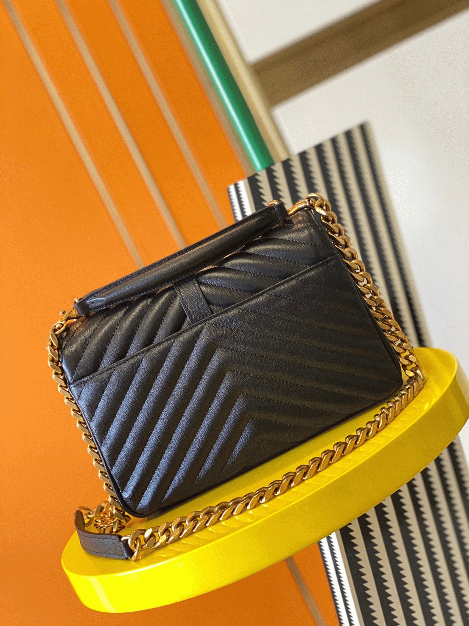 Replica Sa1nt Lau*nt College Medium Chain Bag Noir
