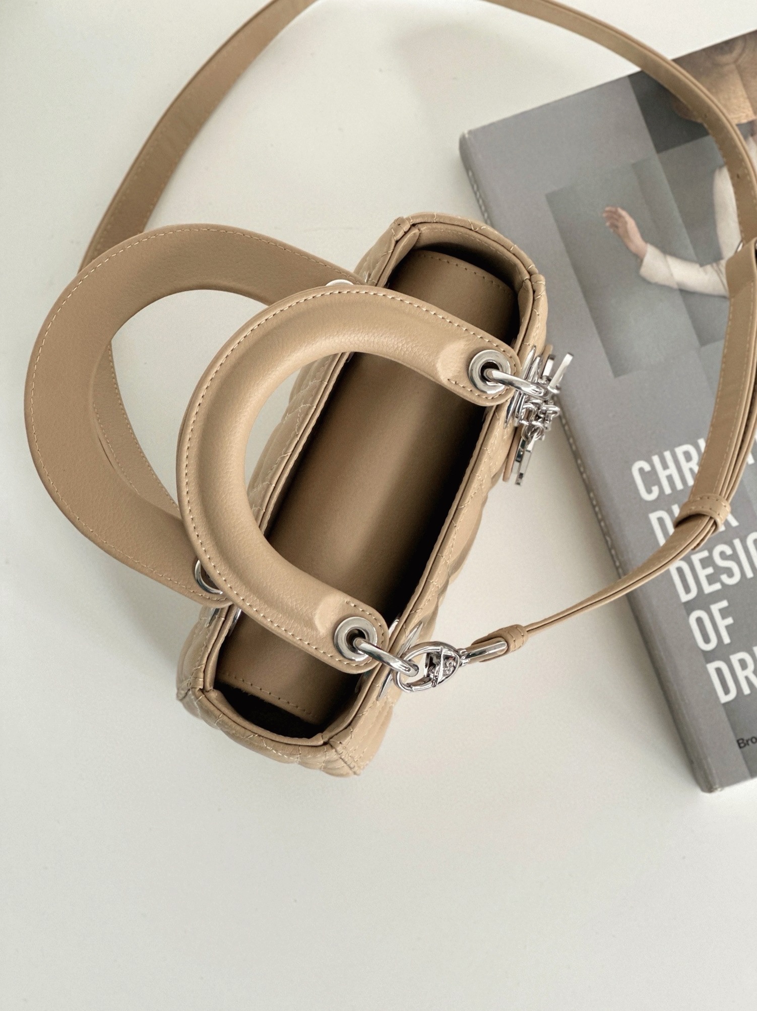 D10r Small Lady D10r My ABCD10r Bag Replica in Beige Cannage