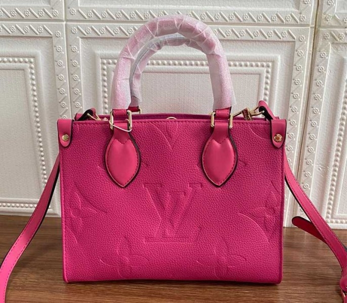 L0vis Vvtt0n Monogram Empreinte Leather Onthego PM Bag In Freesia Pink