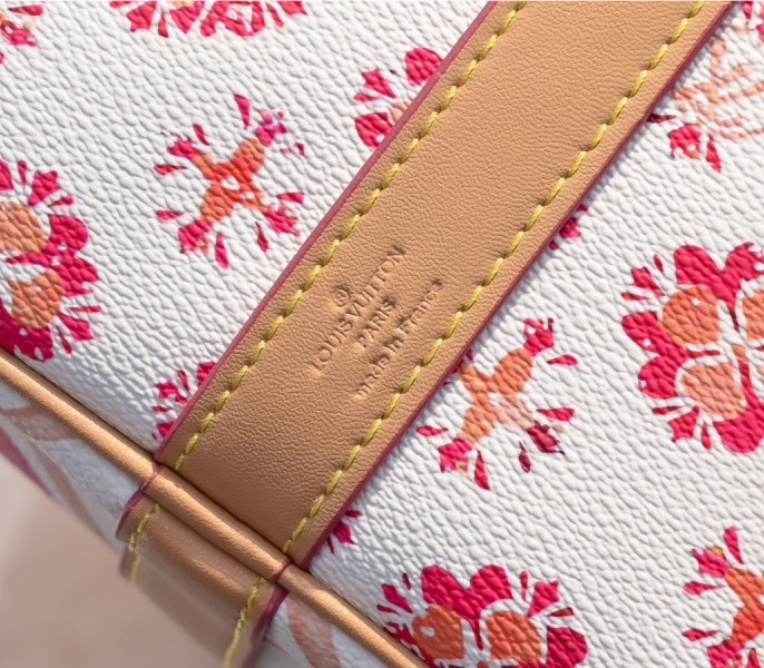 LV By The Pool Monogram Tiles Canvas Keepall 45 In Coral