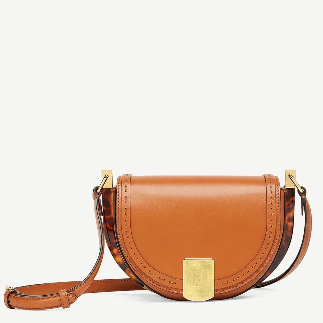 Top Quality Fake F**di Moonlight Saddle Bag In Brown Calfskin