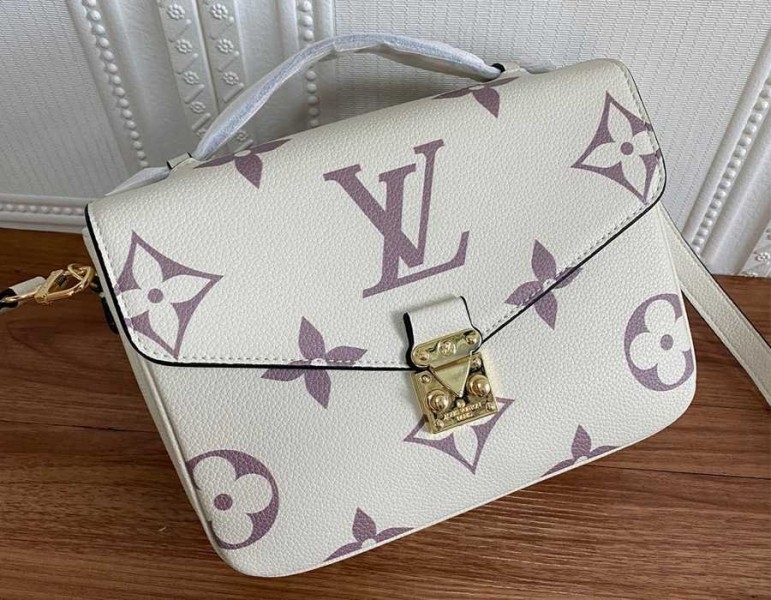 L0vis Vvtt0n Bicolor Monogram Empreinte Metis Bag In Cream And Bois De Rose Pink
