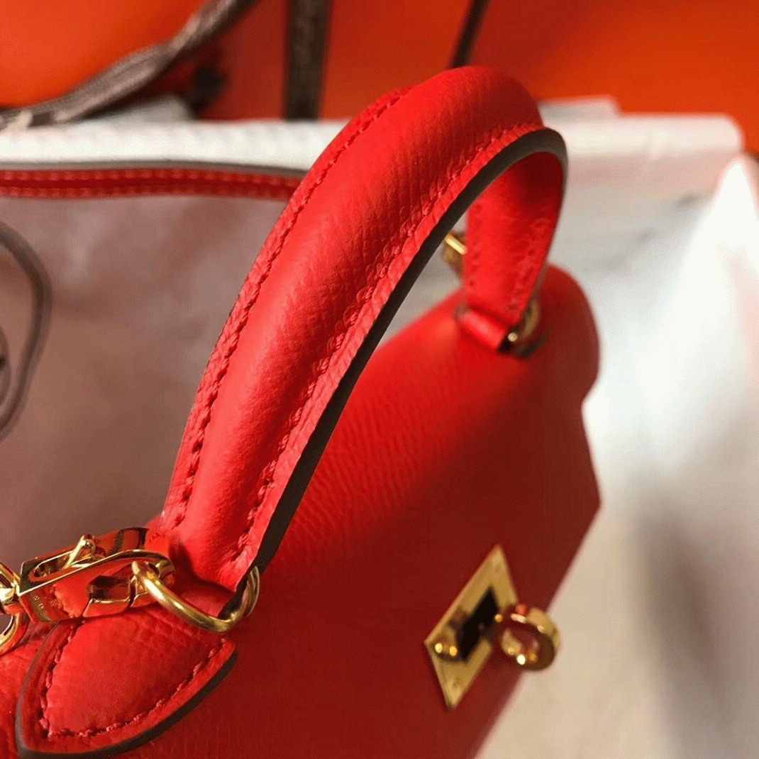 H**me5 Kelly Mini II Bag Replica in Rouge Casaque