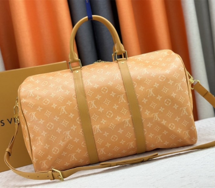 L0vis Vvtt0n Monogram Heritage Canvas Keepall Bandouliere 45 In Yellow