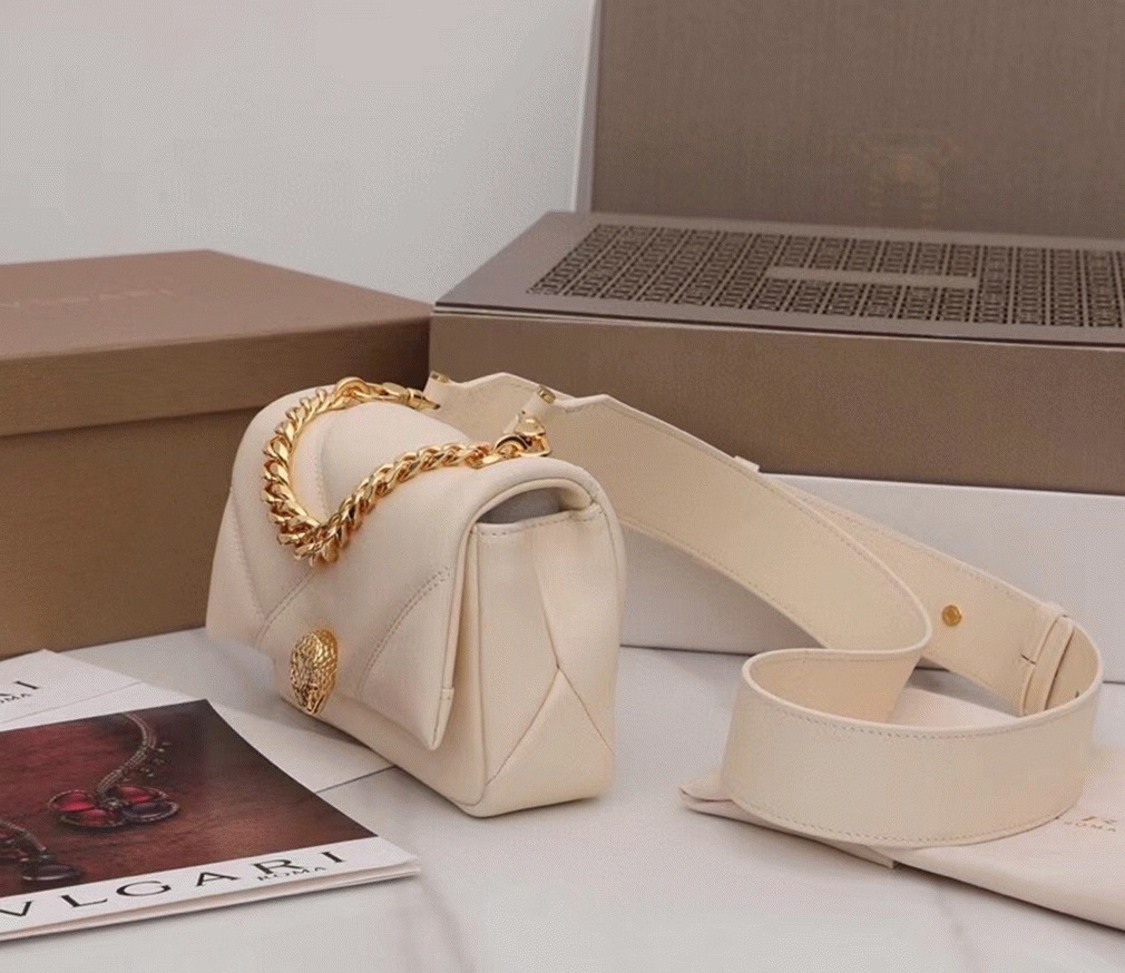Knockoff Bv1g*ai Serpenti Cabochon Mini Bag White Calfskin