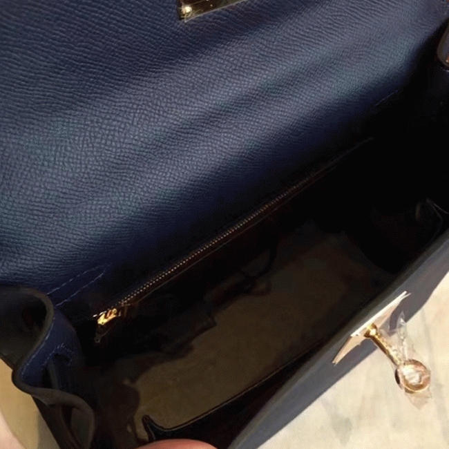 Sapphire Epsom Replica H**me5 Kelly Sellier 28cm Luxe Purse