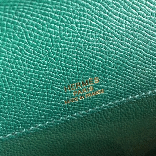 Malachite Epsom Fake H**me5 Kelly Cut Clutch Fashion Purse