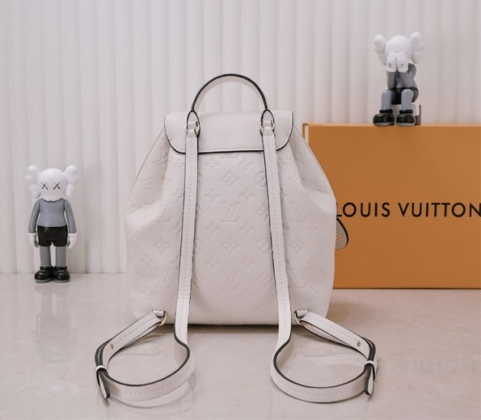L0vis Vvtt0n Monogram Empreinte Leather Montsouris PM Backpack In White
