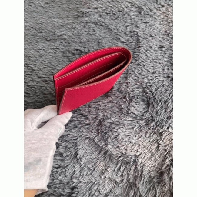 Rose red top fake H**me5 Copernic compact wallet