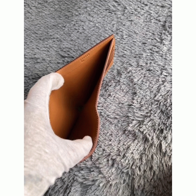 Brown top replica H**me5 Copernic compact wallet