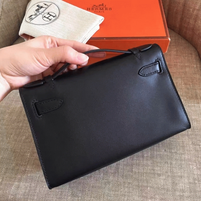 Black Swift Top Replica Luxury H**me5 Kelly Pochette Minimalist Clutch