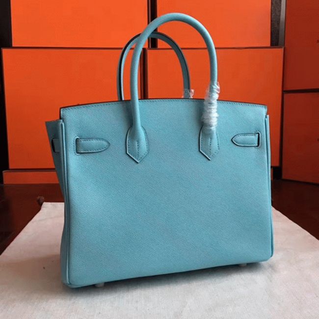 Blue Atoll Imitation Luxury H**me5 Birkin 30cm Tote