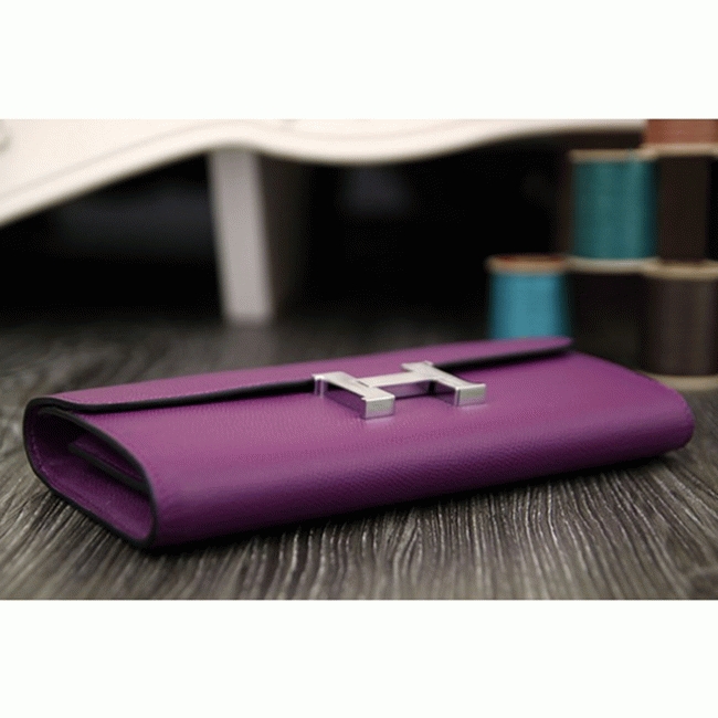 Purple fake designer H**me5 Constance wallet