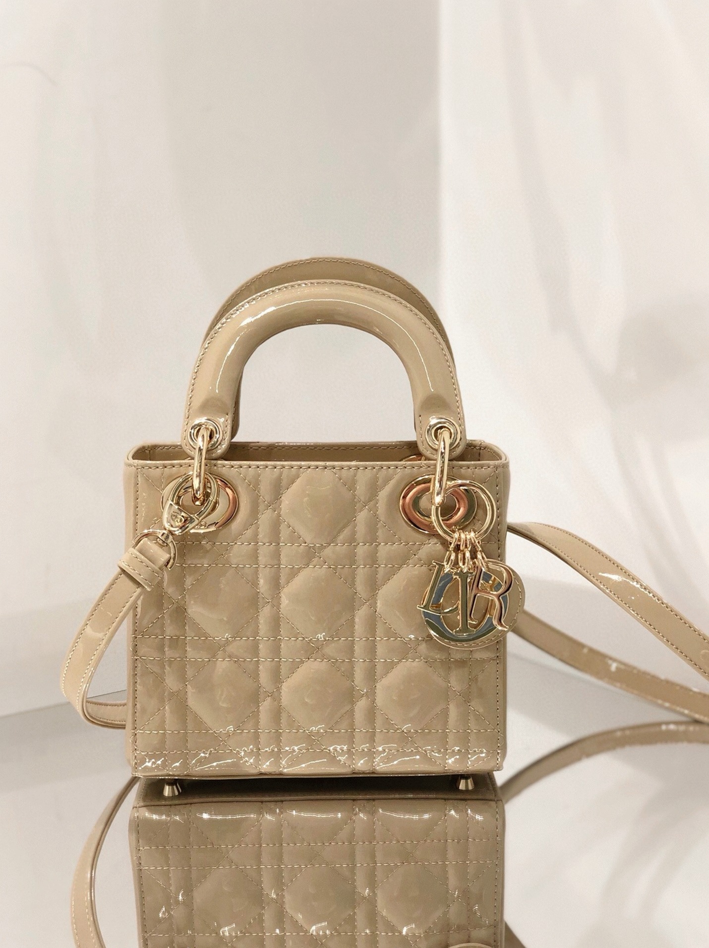 D10r Lady D10r Mini Chain Bag Knockoff in Aesthetic Beige
