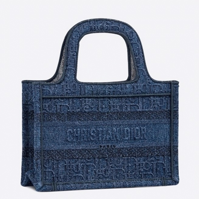 d10r mini book tote bag fake in De*1m blue oblique