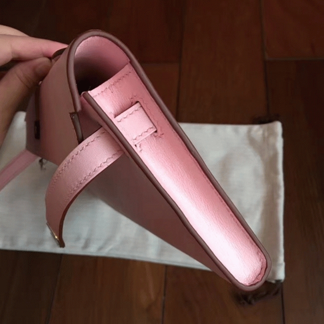 Rose Dragee Swift Knockoff H**me5 Kelly Cut Clutch Soft Pastel Bag