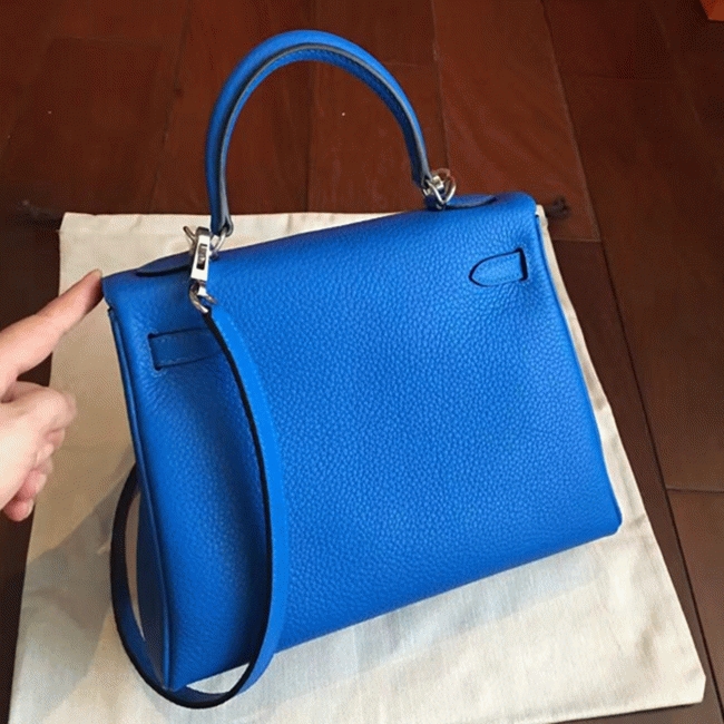 Blue Clemence Replica H**me5 Kelly 25cm Chic Tote