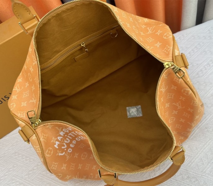 L0vis Vvtt0n Monogram Heritage Canvas Keepall Bandouliere 50 In Yellow