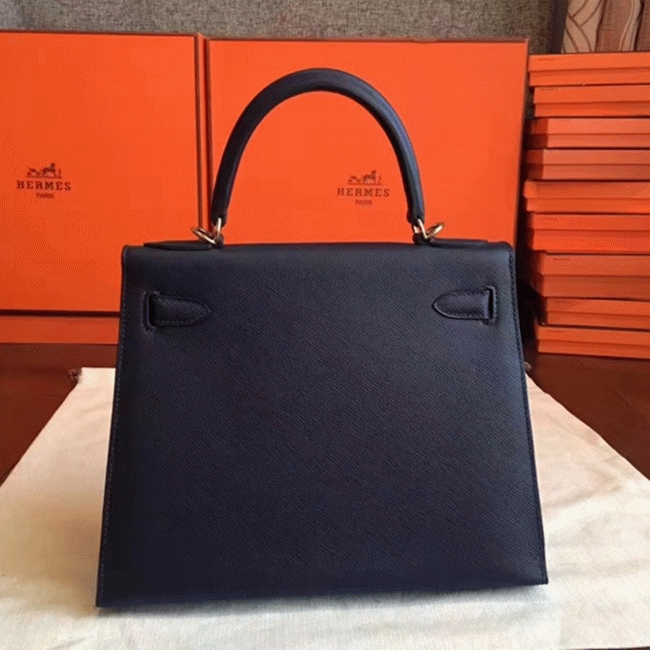 Sapphire Epsom Replica H**me5 Kelly Sellier 28cm Luxe Purse