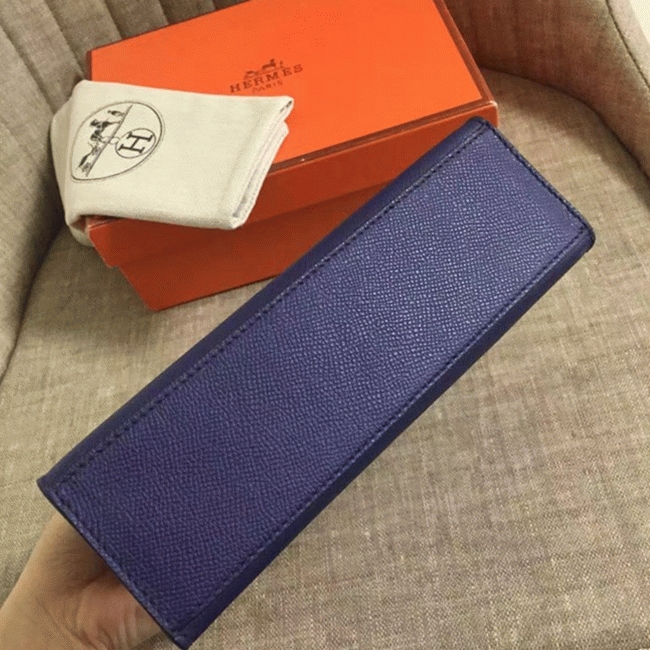 Sapphire Epsom Top Fake H**me5 Kelly Pochette Deep Blue Clutch