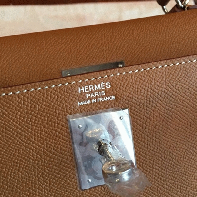 Brown Epsom Knockoff H**me5 Kelly 32cm Sellier Classic Purse