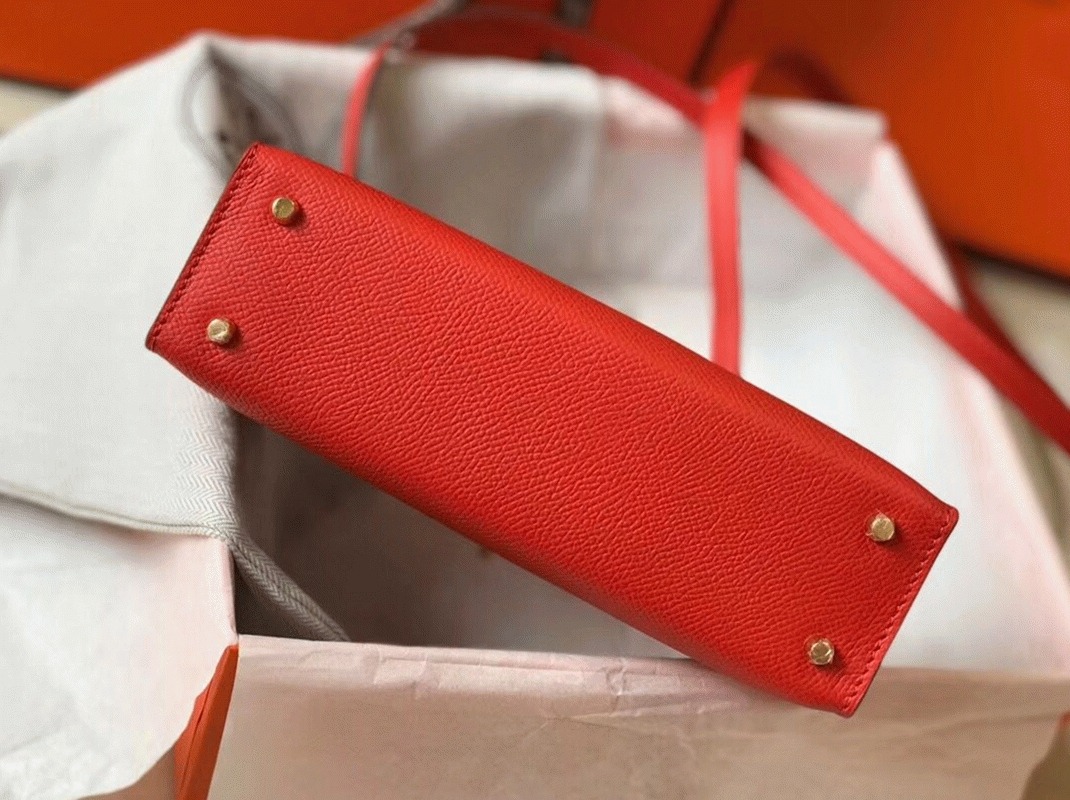 H**me5 Kelly Mini II Bag Replica in Rouge Casaque