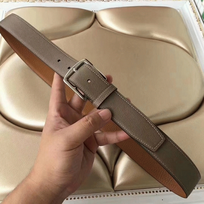 1:1 fake H**me5 Etriviere 40 belt in etoupe color