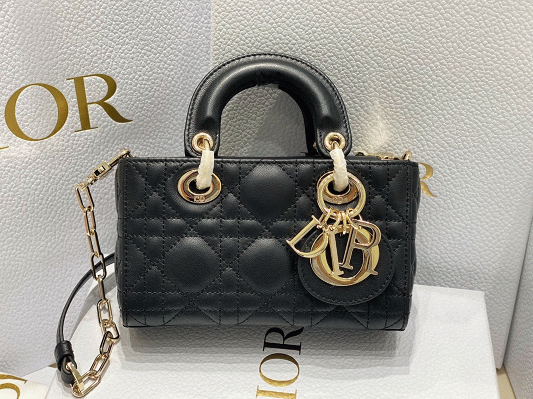 D10r Lady D-Joy Small Bag Knockoff in Black