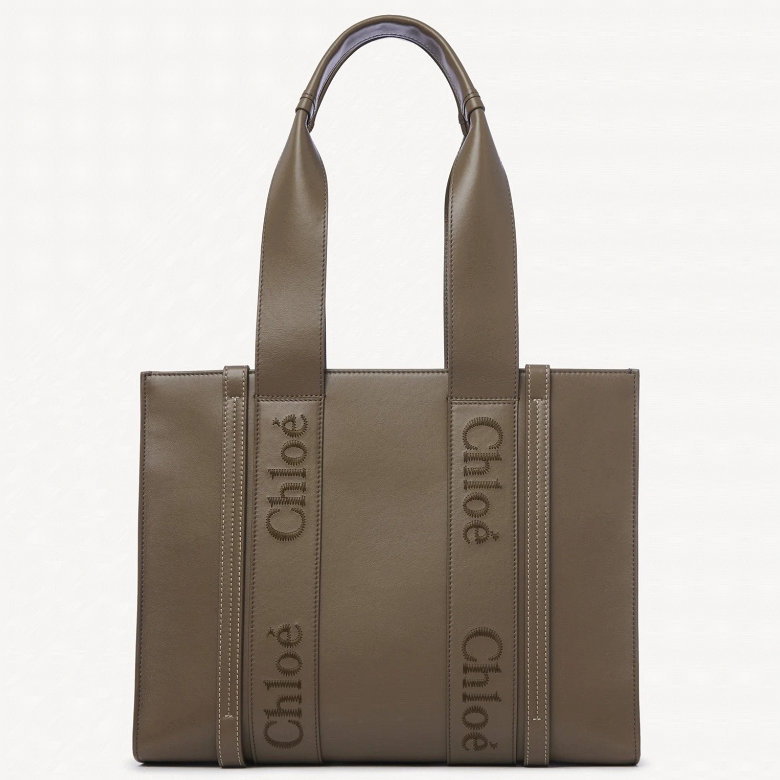 top quality replica Ch10e woody medium tote bag in army green calfskin