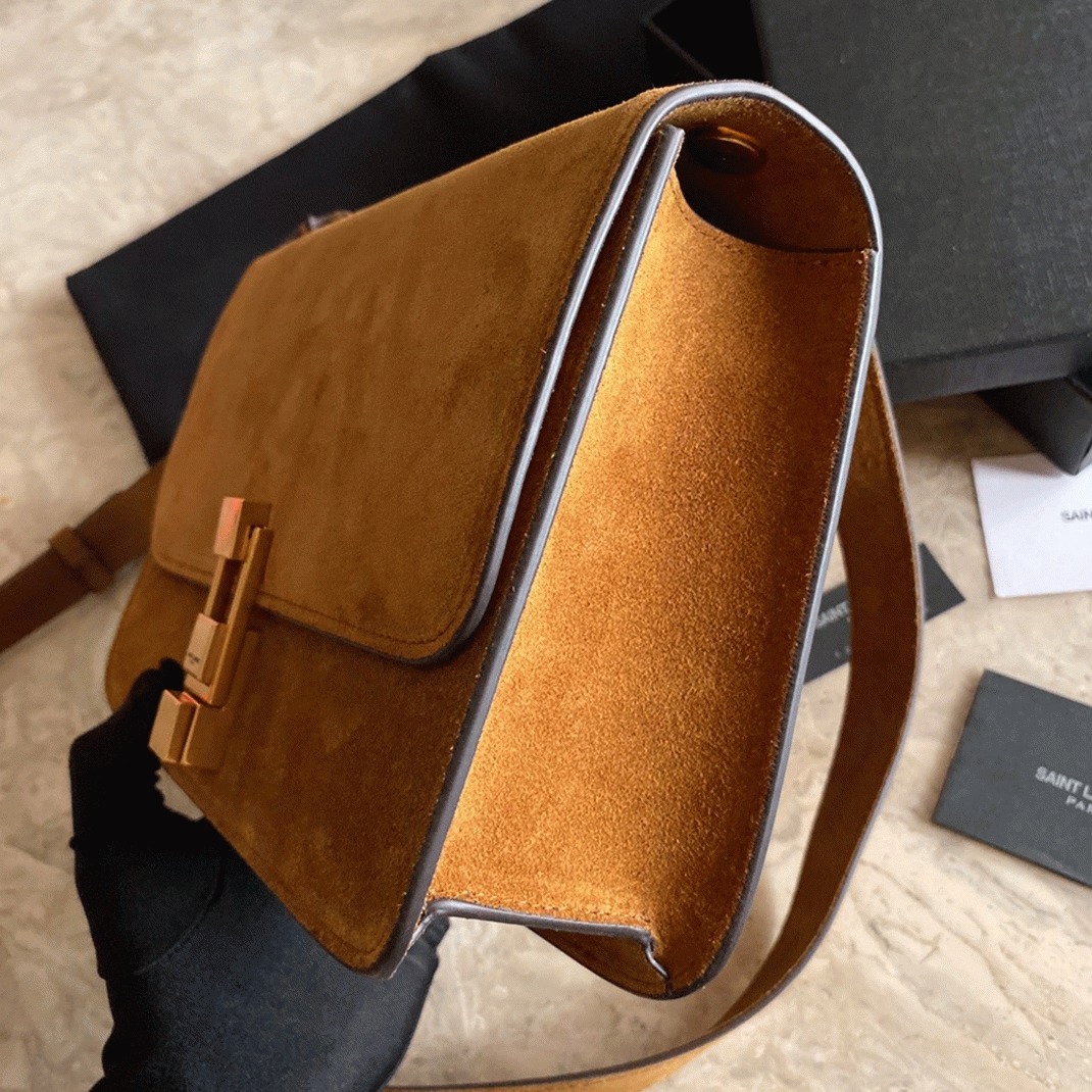 Fake Sa1nt Lau*nt Le Carre Satchel Bag Brown