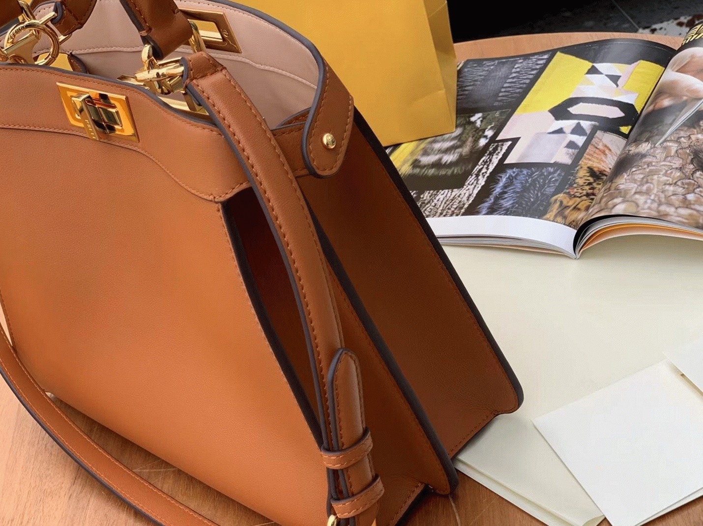 Top Quality Replica F**di Peekaboo ISeeU Medium Bag In Brown Calfskin