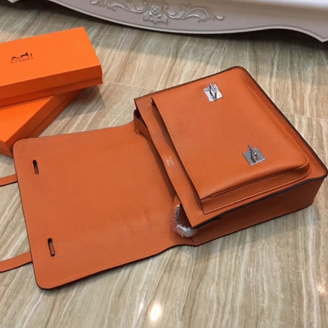 Orange Knockoff H**me5 Steve Messenger Bag