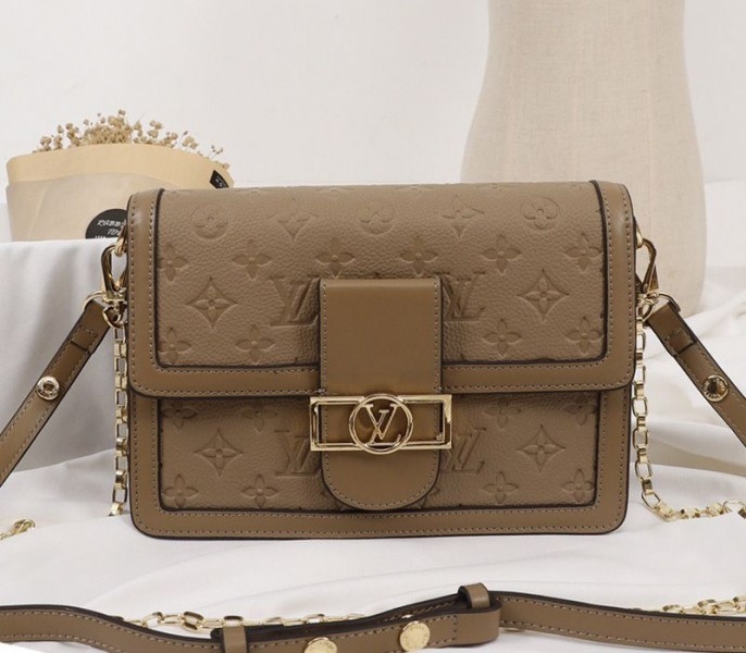 L0vis Vvtt0n Monogram Empreinte Dauphine Bag In Brown