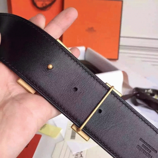 Brown fake luxury H**me5 belt buckle
