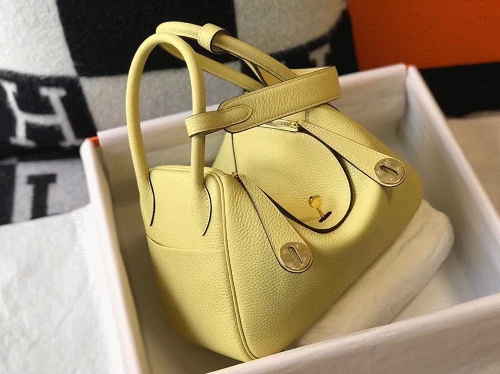 Best replica H**me5 Lindy 30cm bag in jaune poussin hue
