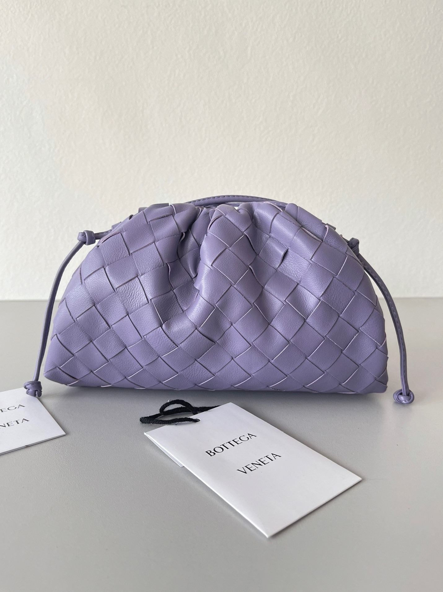 Knockoff B0tt*ga Ven*ta Mini Pouch with Strap Wisteria
