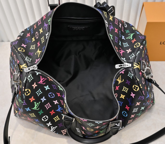 LV X TM Multicolored Keepall Bandouliere 50 In Black