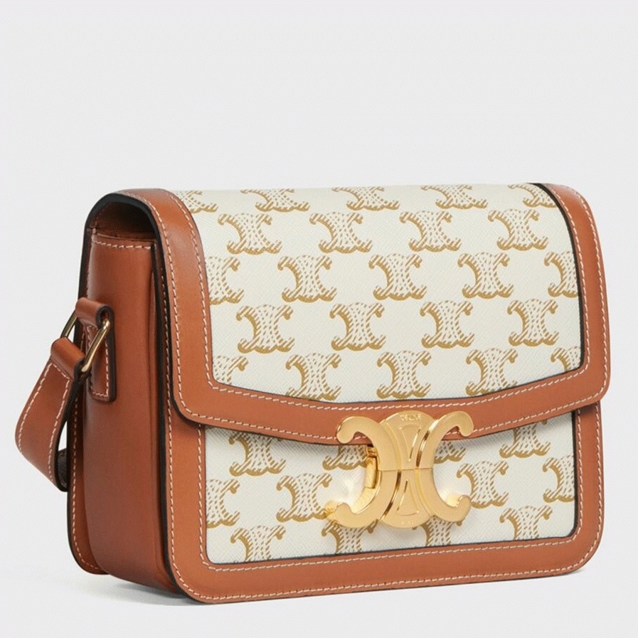 Top Quality Replica Ce1i*e Triomphe Teen Bag In White Triomphe Canvas