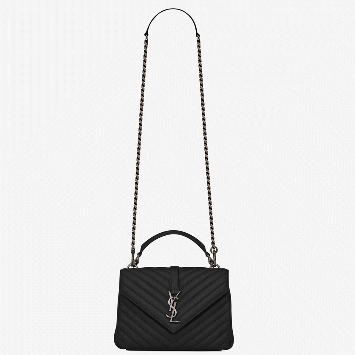 Fake Sa1nt Lau*nt College Medium Chain Bag Black