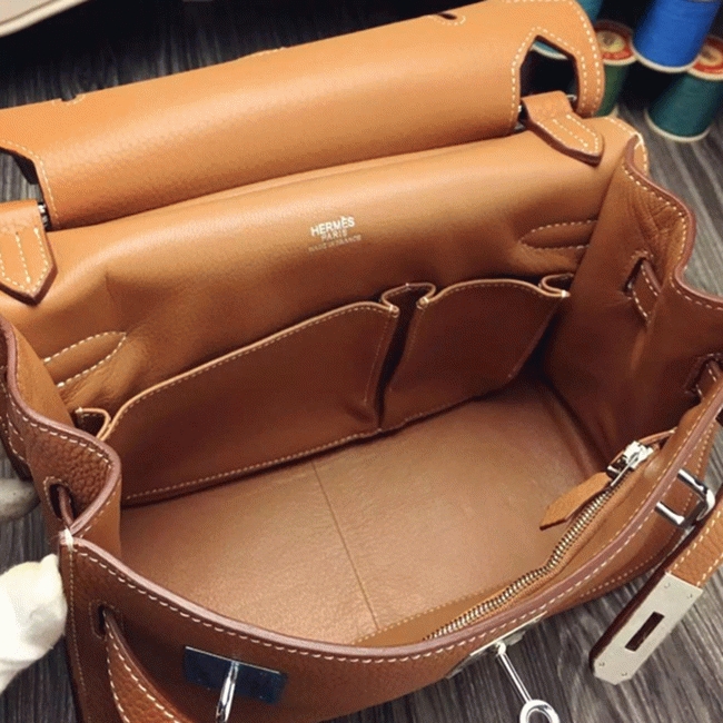 Brown replica H**me5 Jypsiere 34cm handbag