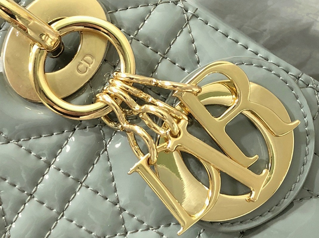D10r Lady D10r Mini Chain Bag Replica with Chain in Grey