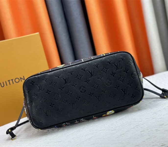 L0vis Vvtt0n X TM Monogram Empreinte Neverfull MM In Black With Style 1