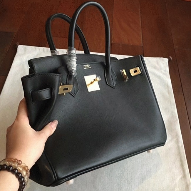 H**me5 Birkin 35cm Imitation Designer Bag in Black