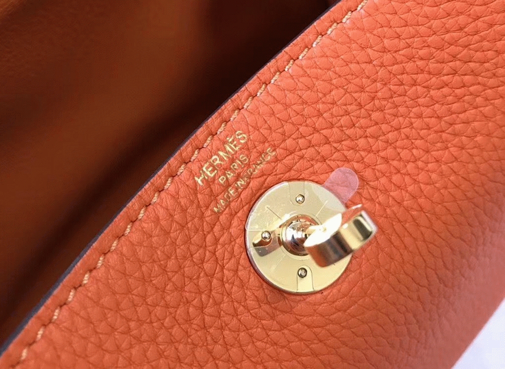Replica H**me5 Lindy Mini handbag in orange color
