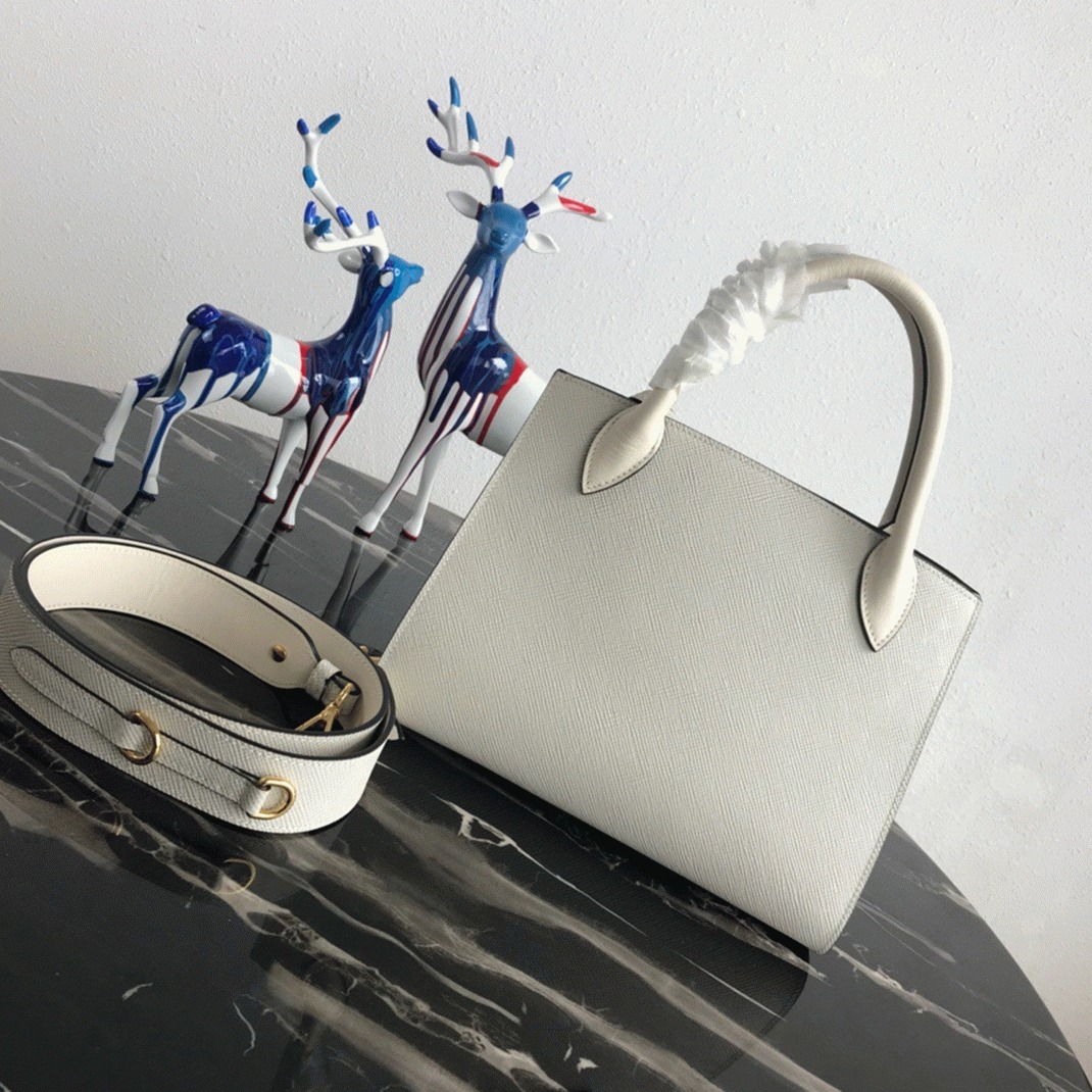 Pra*a Monochrome Small Bag Knockoff in White