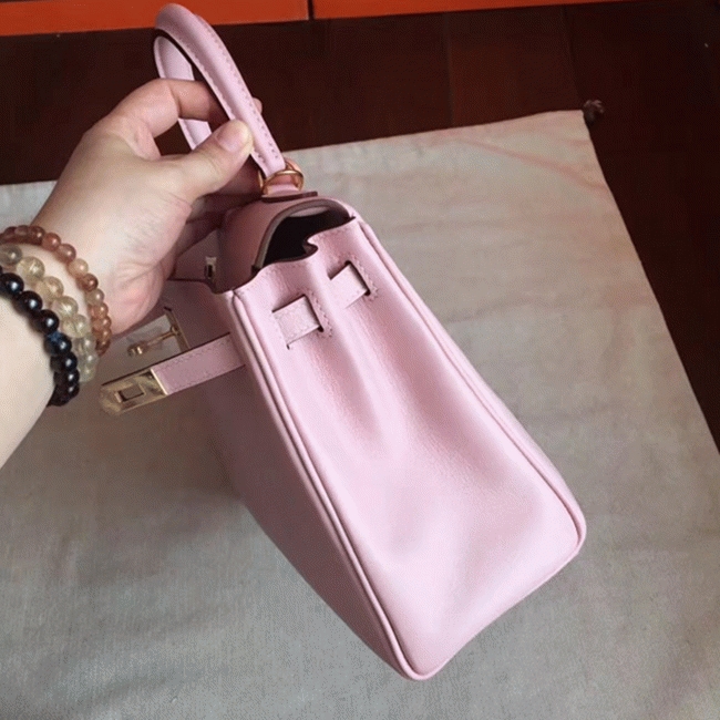 Rose Dragee Swift Replica High Quality H**me5 Kelly Retourne 28cm Bag