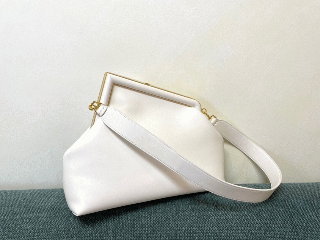 Top Quality Replica F**di First Medium Bag In White Nappa Leather