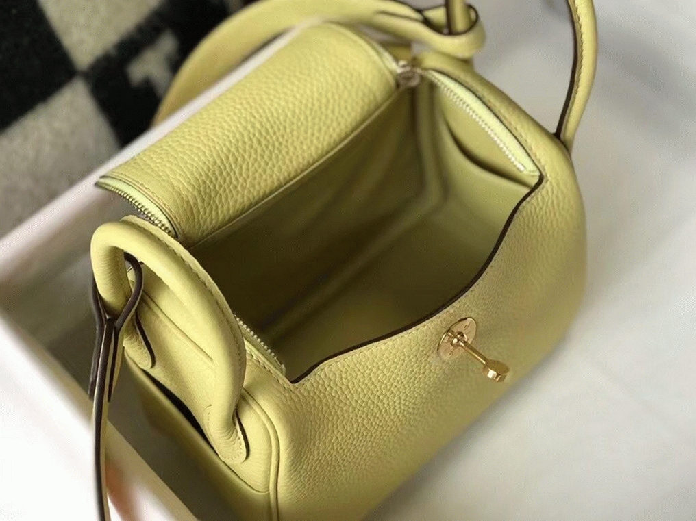 Replica H**me5 Lindy Mini handbag in jaune poussin clemence leather
