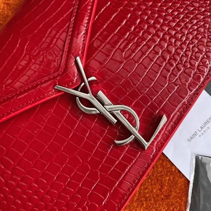 Fake Sa1nt Lau*nt Cassandra Medium Bag Red Crocodile